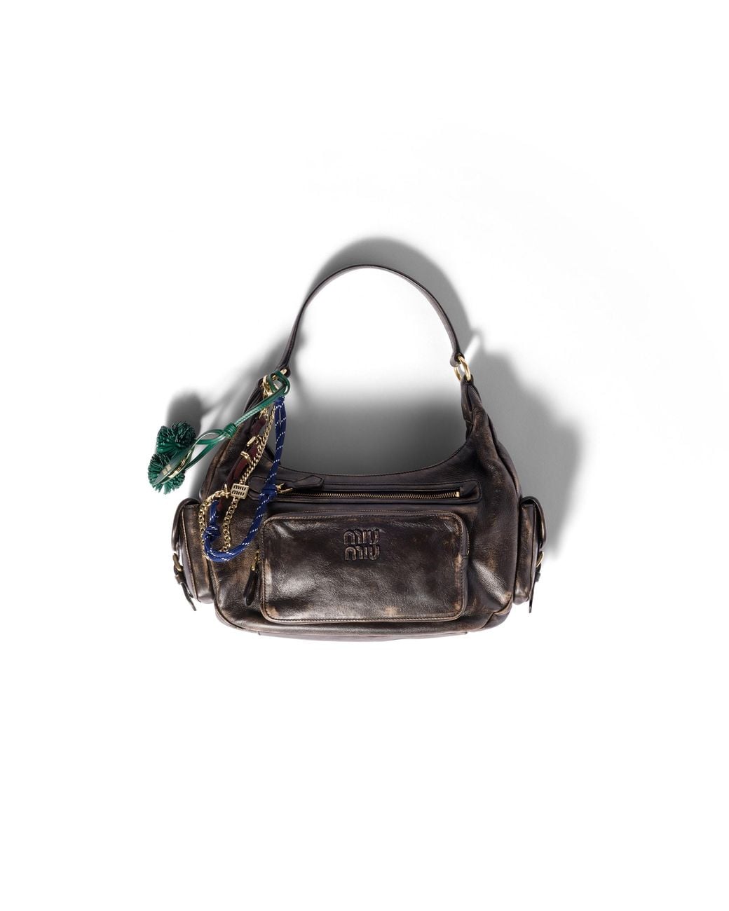 Miu Miu Brown Pocket Nappa Leather Bag