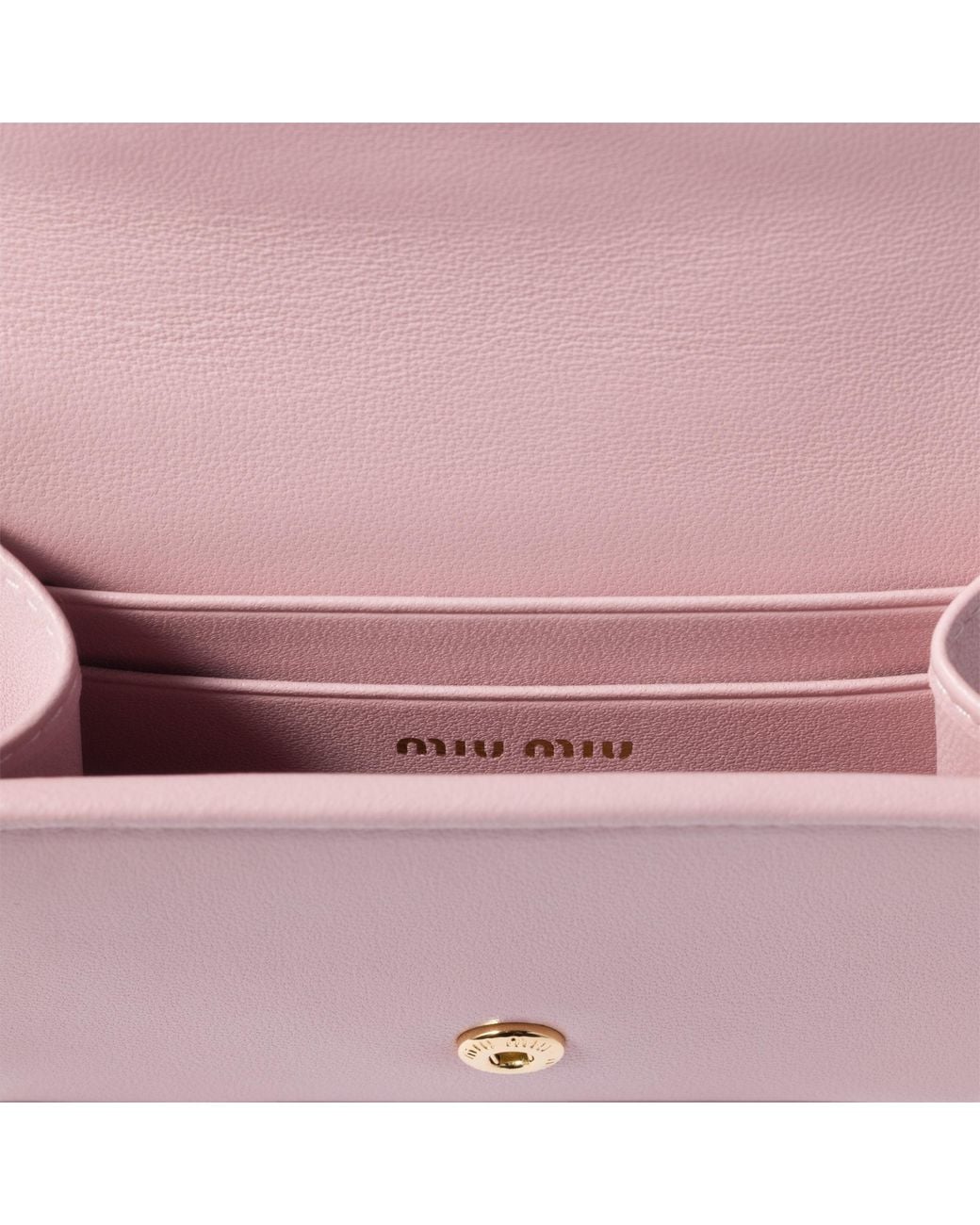 Miu Miu Pink Matelassé Nappa Leather Card Holder