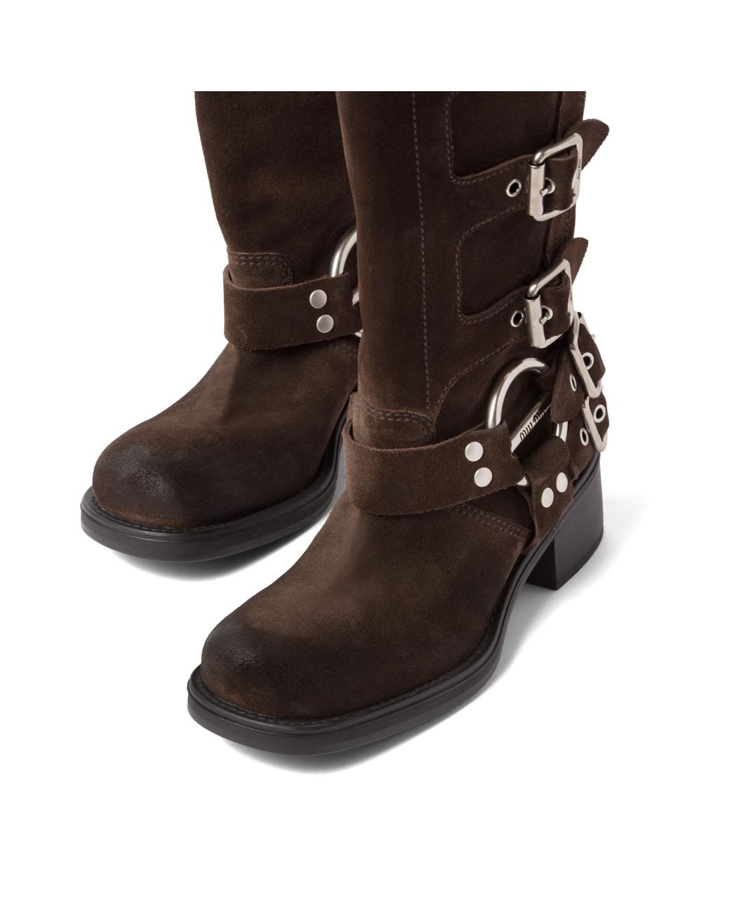 Miu Miu Black Dark Suede Boots