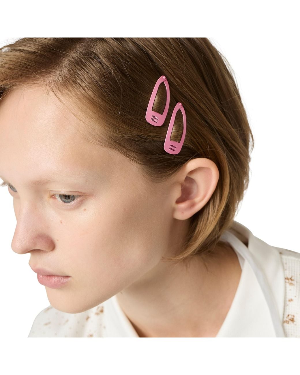 Miu Miu Pink Metal Hair Clips