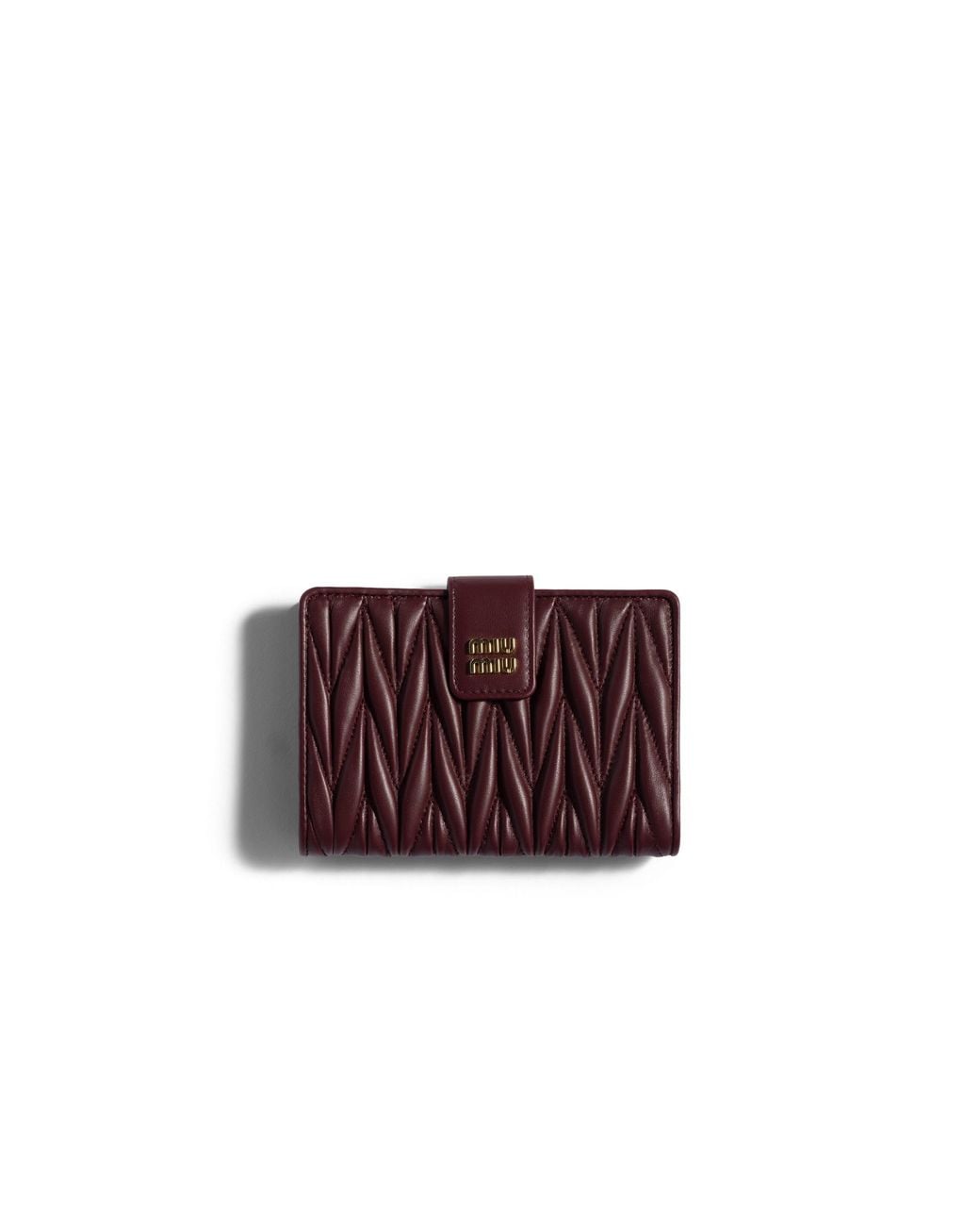 Miu Miu Purple Matelassé Nappa Leather Wallet
