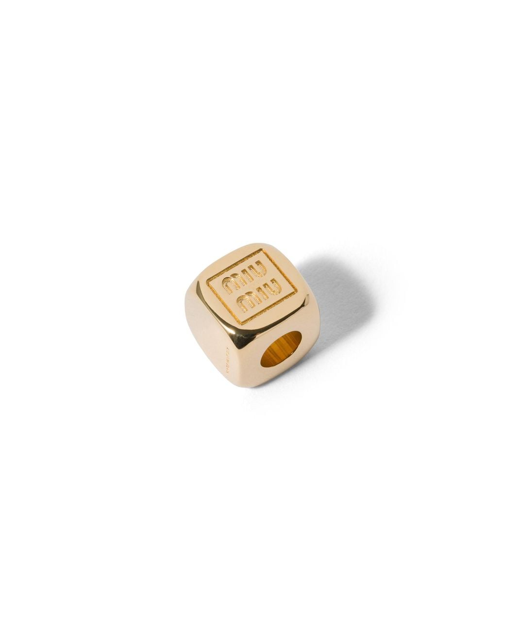Miu Miu White Enameled Metal Dice Charm