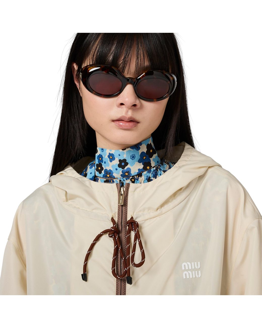 Miu Miu Natural Technical Fabric Blouson Jacket