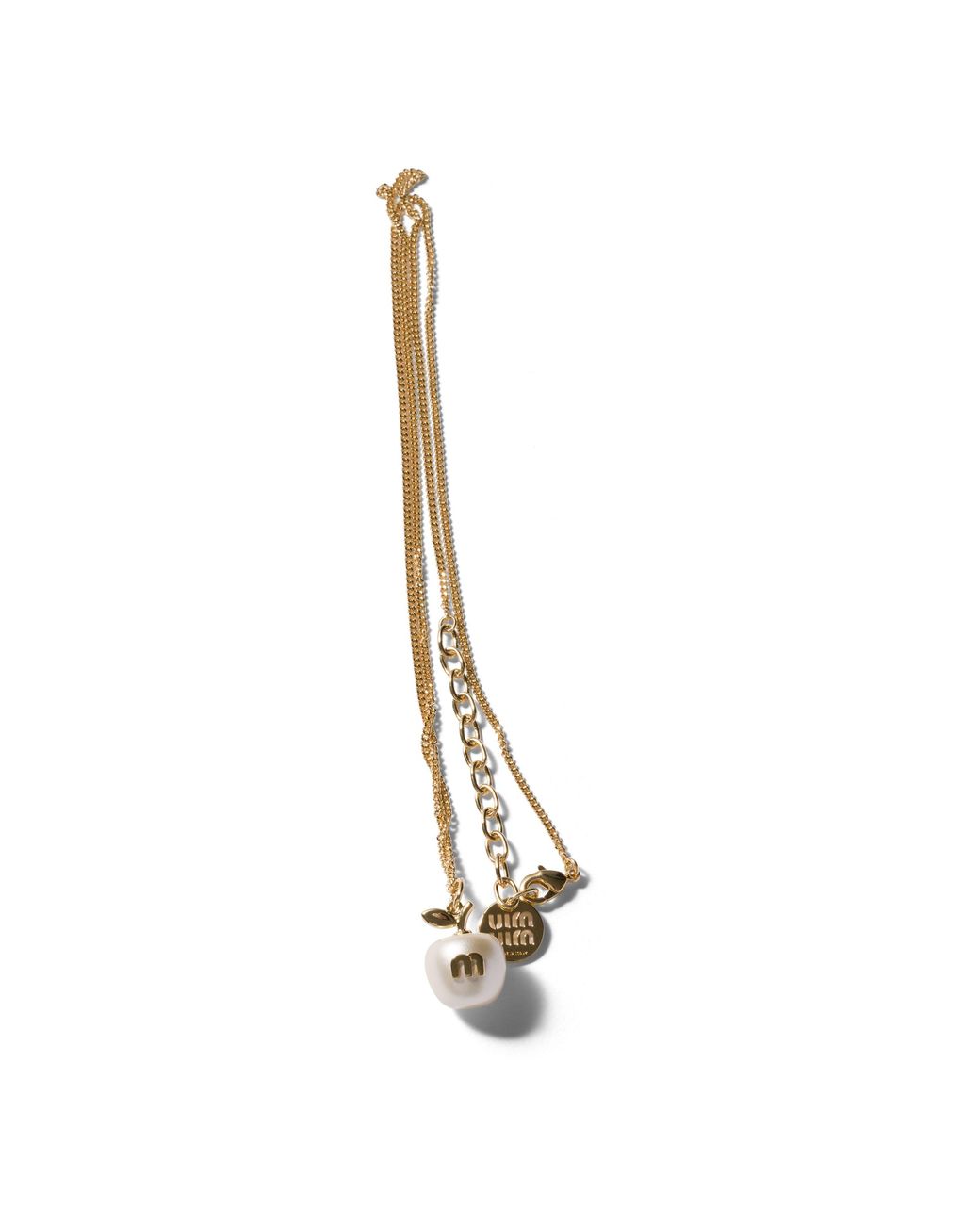 Miu Miu White Metal Necklace With Pendant