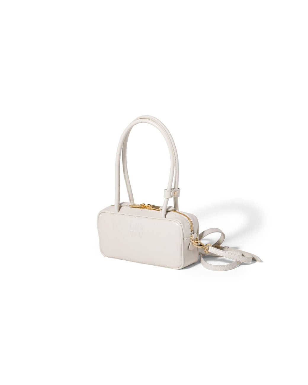 Miu Miu White Beau Shiny Leather Mini-Bag
