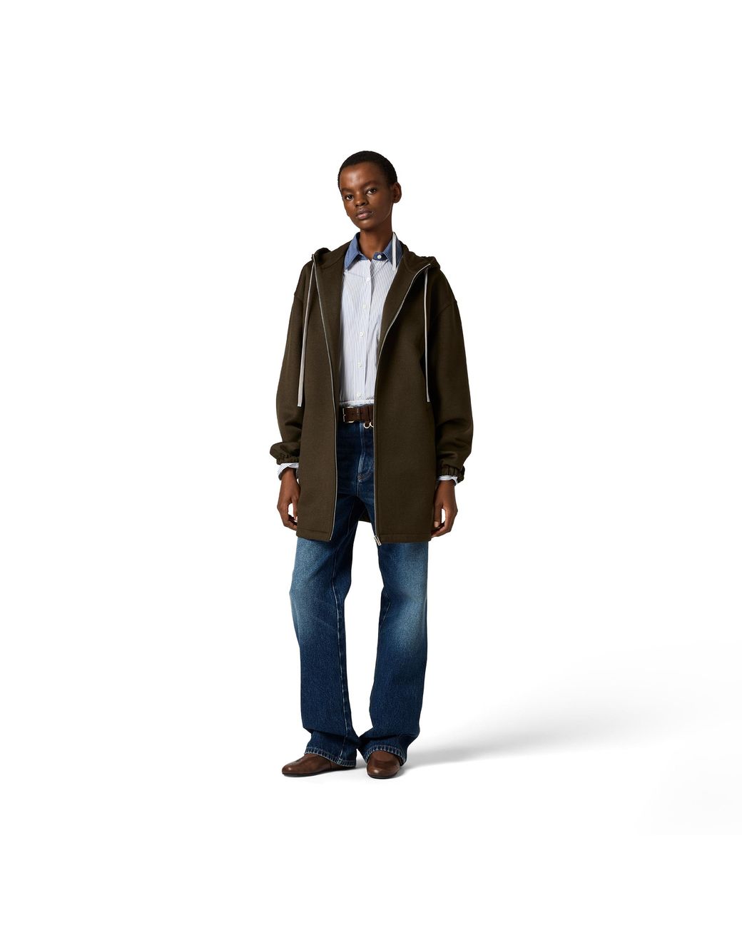 Miu Miu Brown Double-Weave Cashmere And Wool Caban Jacket