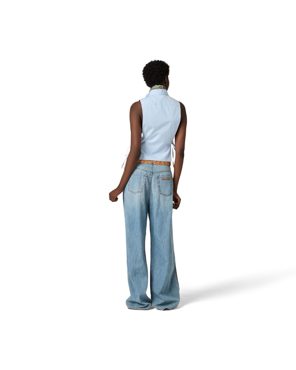 Miu Miu Blue Chambray Pants