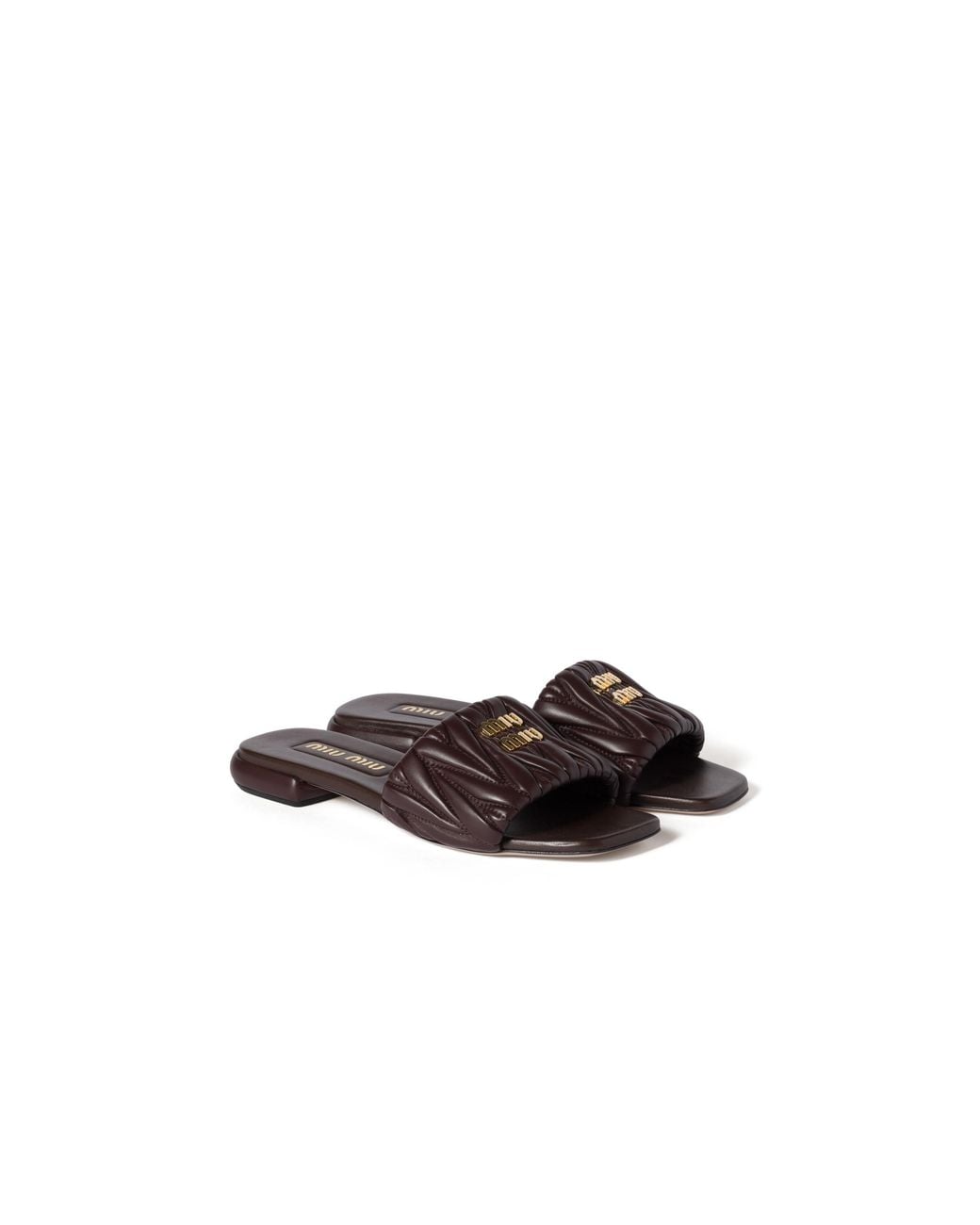 Miu Miu Multicolor Matelassé Nappa Leather Slides