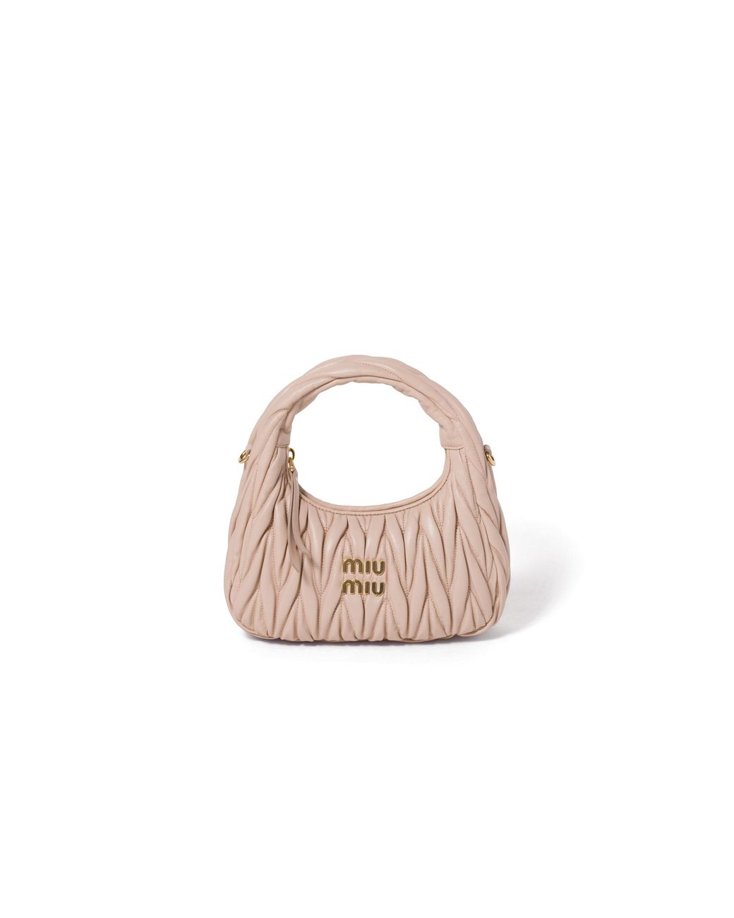 Miu Miu Pink Wander Matelassé Nappa Leather Hobo Bag