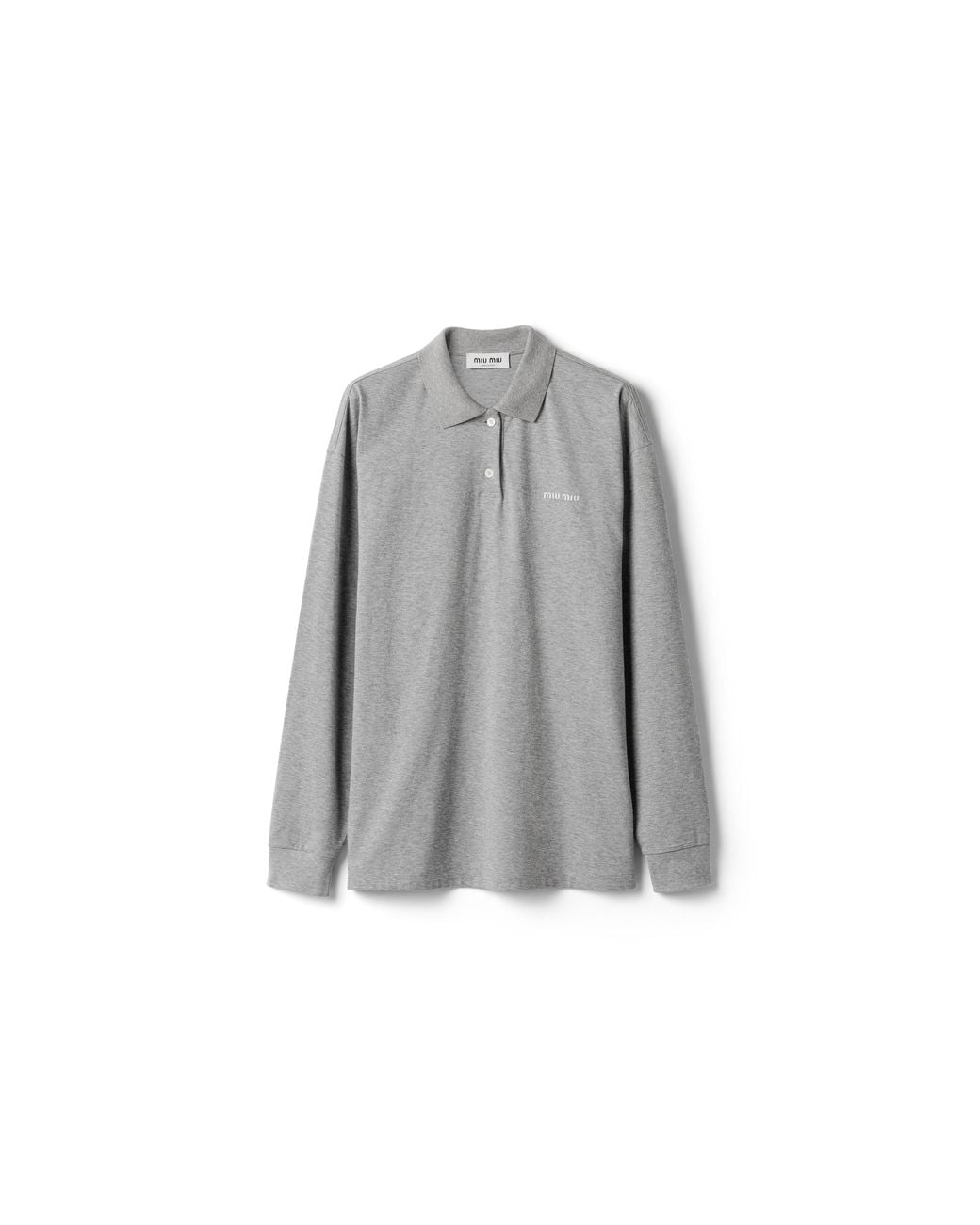 Miu Miu Gray Jersey Polo Shirt