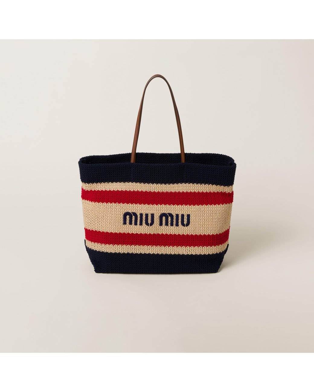 MiuMiu★Raffia-effect woven tote bag Miu Miu Raffia-Effect Woven Tote Bag | Fashion Clinic