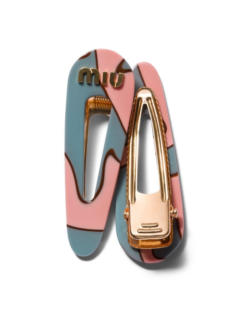 Miu Miu White Hair Clips With Logo