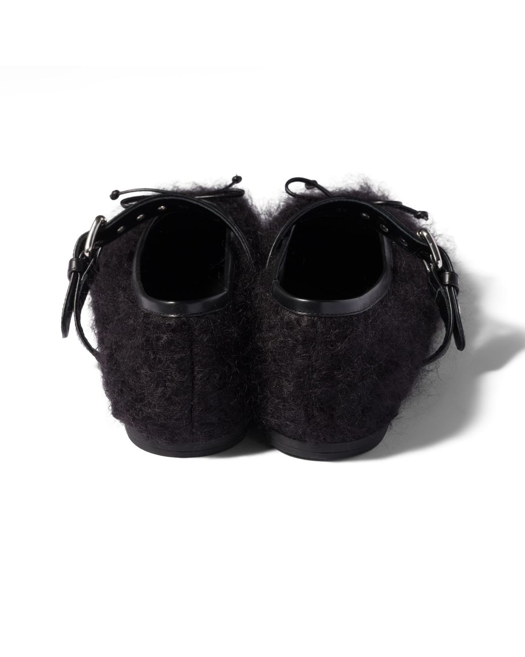 Miu Miu Black Mohair Ballerinas