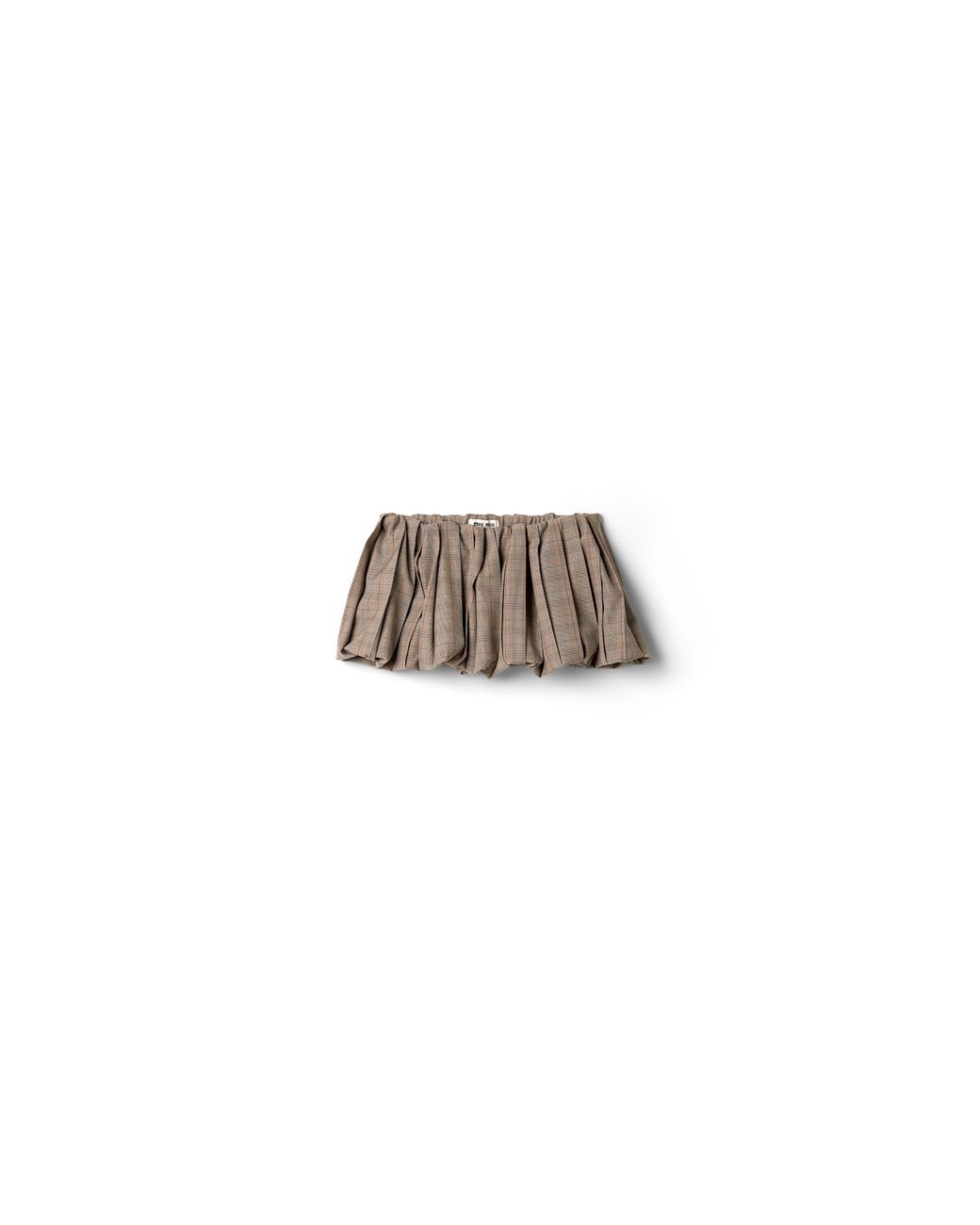 Miu Miu White Pleated Prince Of Wales Checked Miniskirt