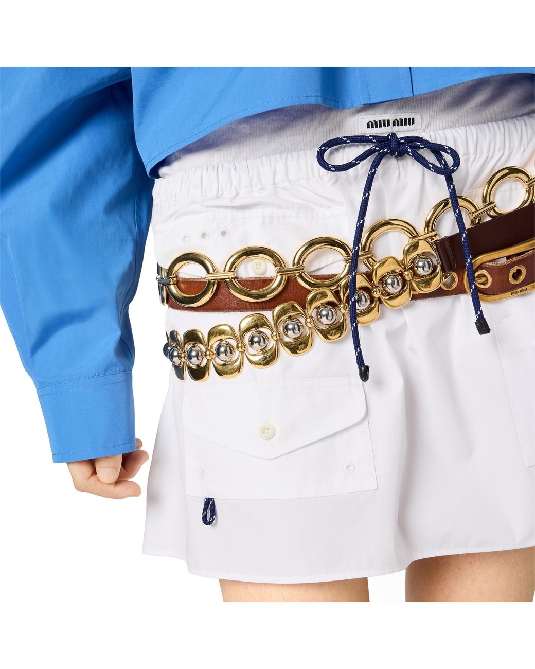 Miu Miu White Poplin Miniskirt