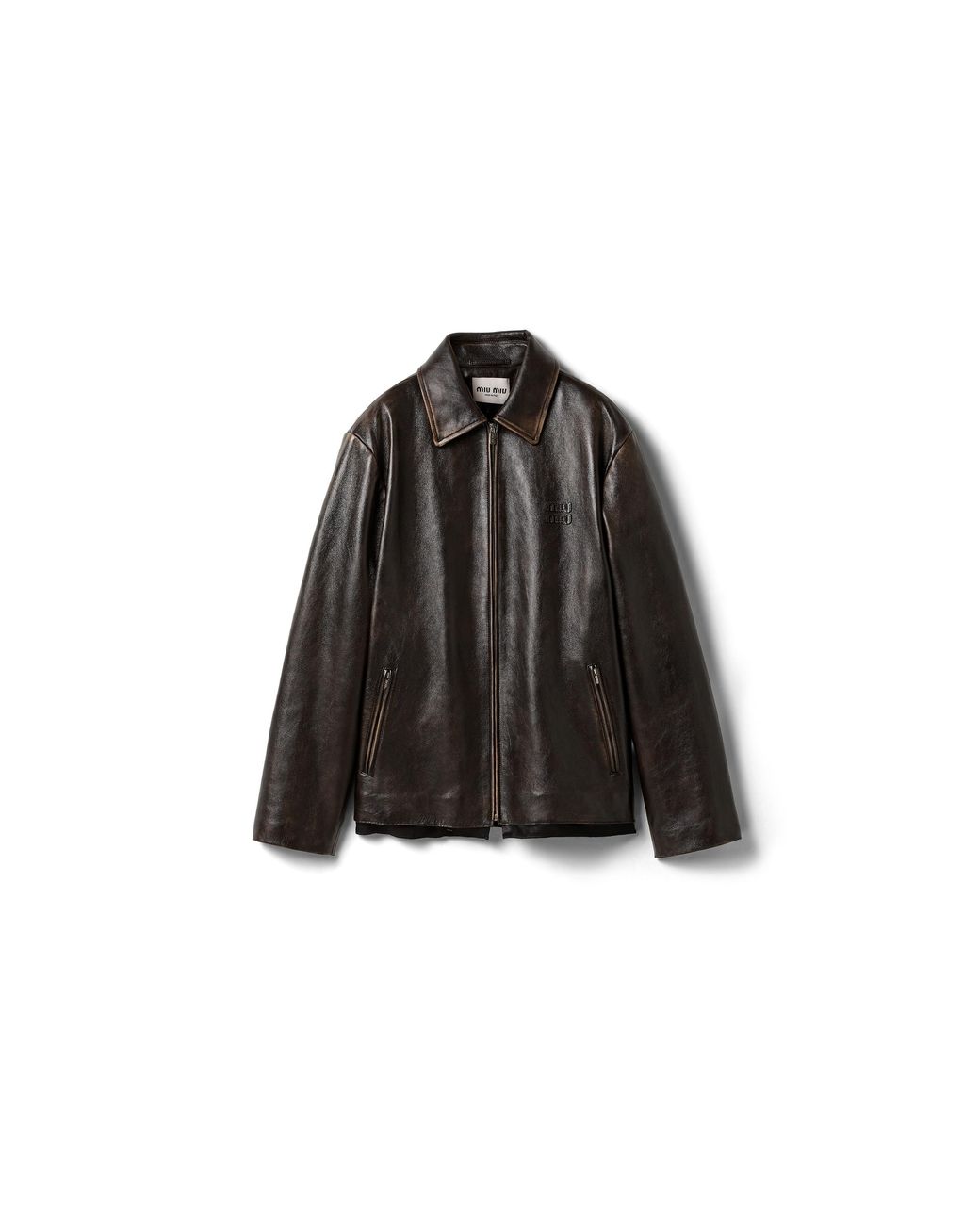 Miu Miu Black Nappa Leather Jacket