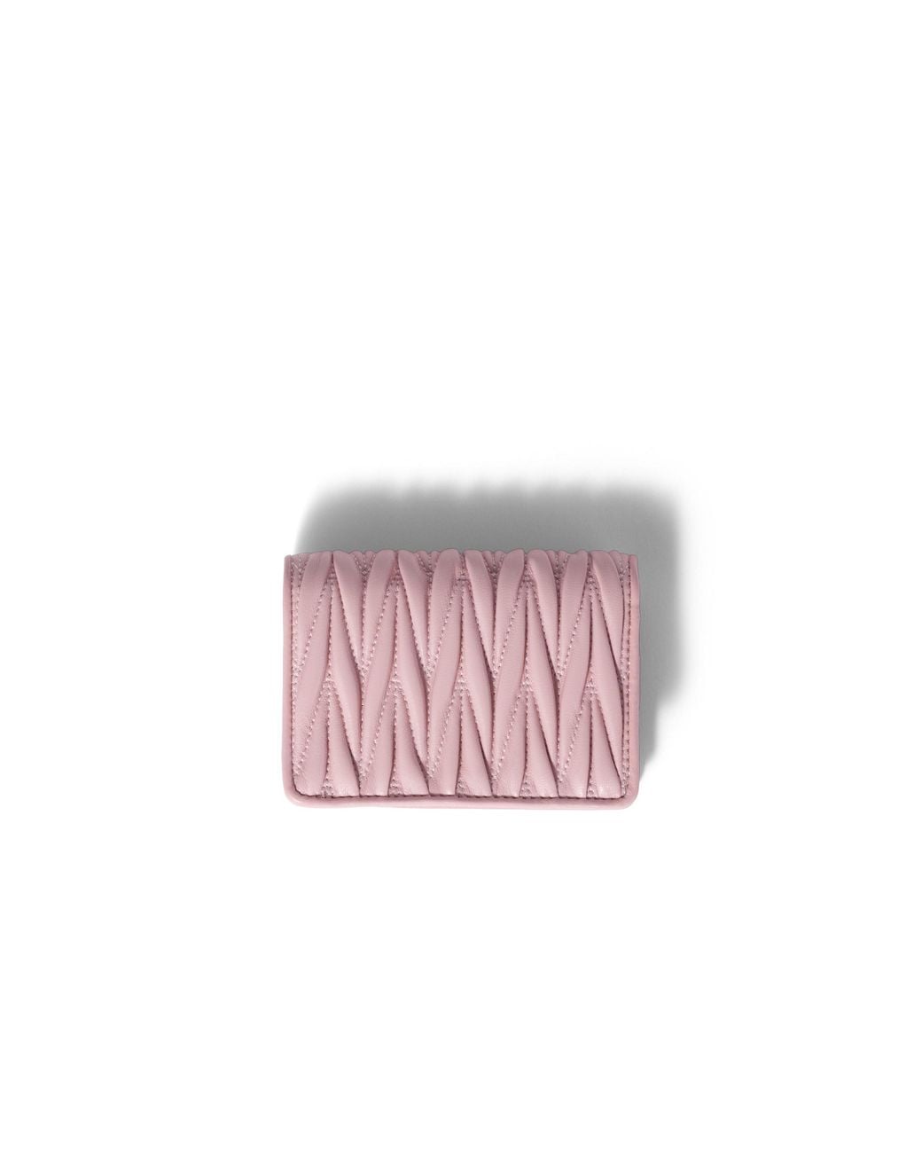 Miu Miu Pink Small Matelassé Nappa Leather Wallet
