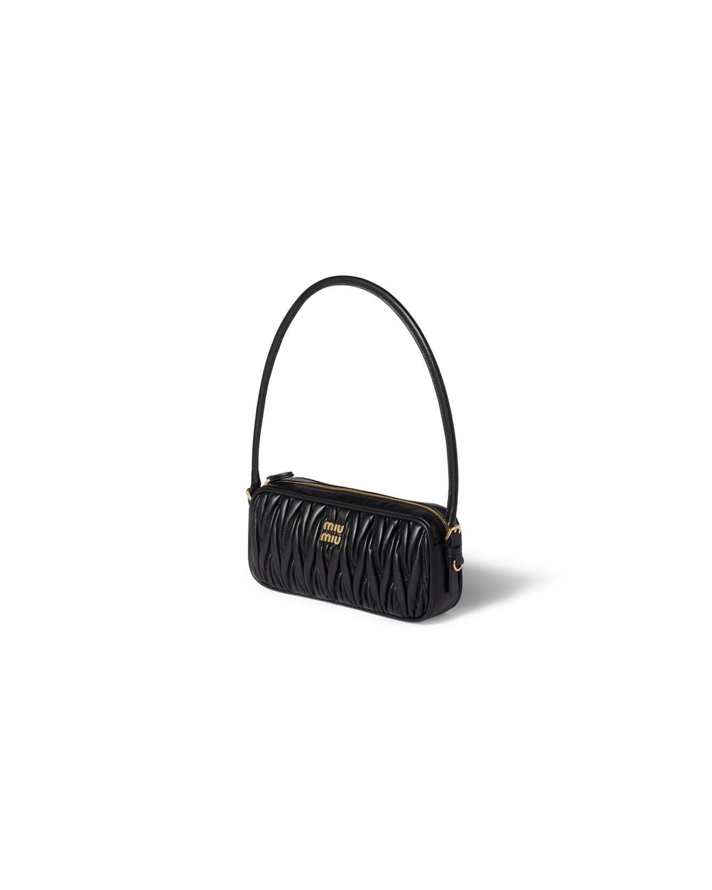 Miu Miu Black Matelassé Nappa Leather Pouch