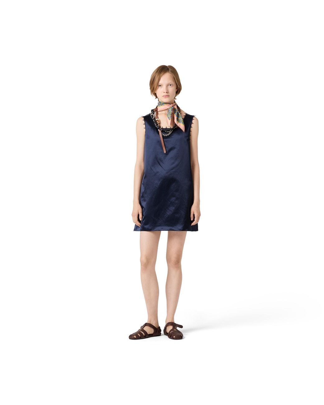 Miu Miu Blue Satin Mini-Dress