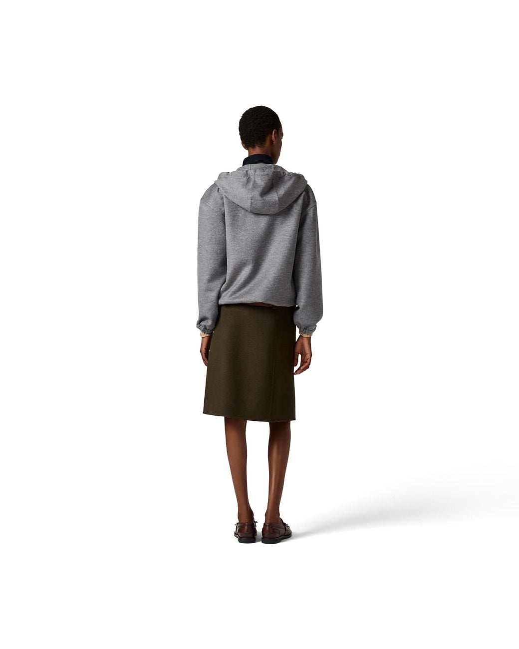 Miu Miu Brown Double Cashmere And Wool Skirt