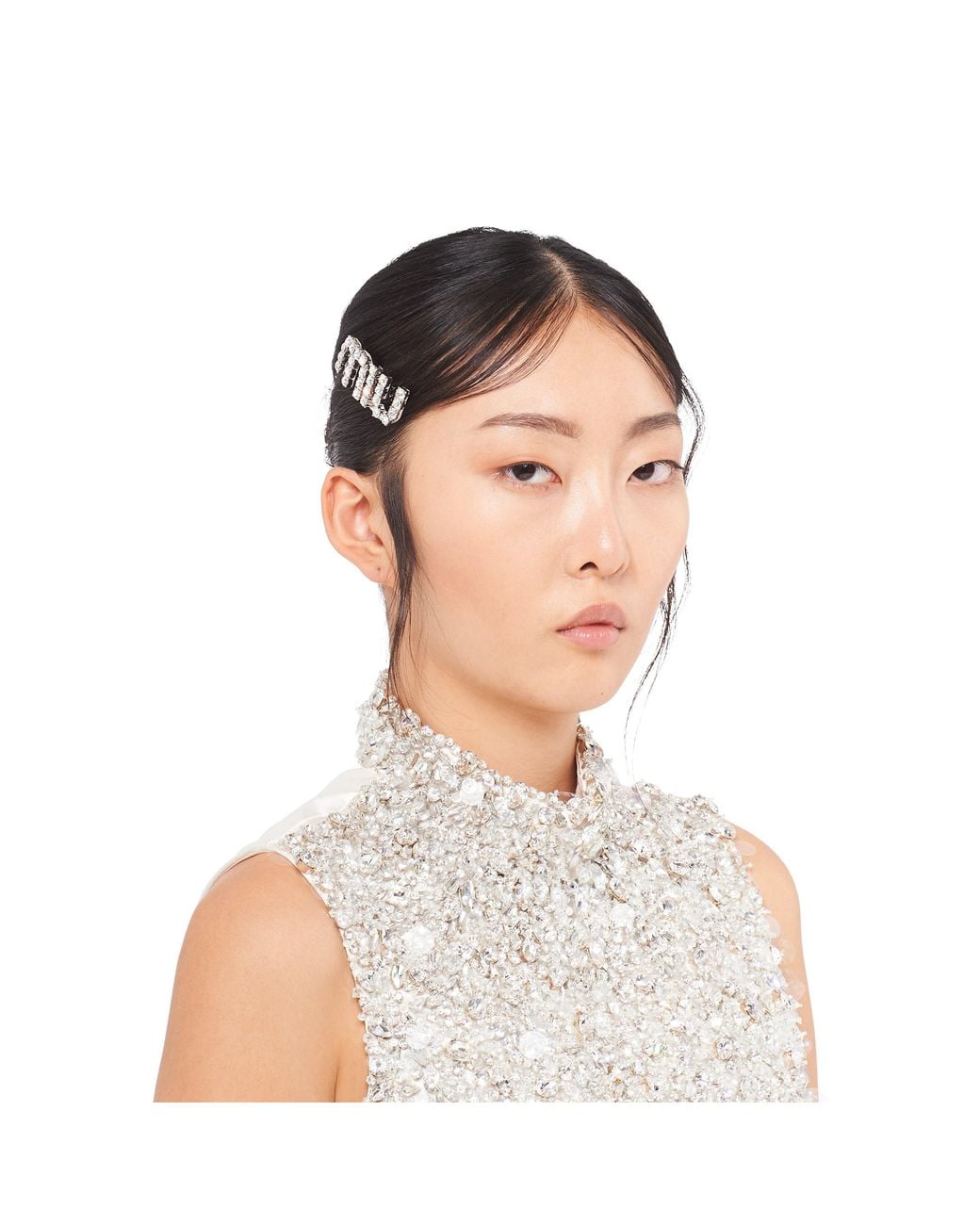 Miu Miu Multicolor Hair Clip With Crystals