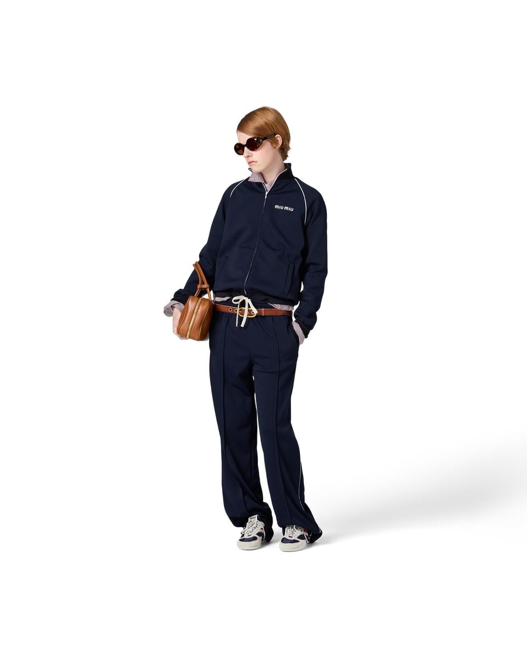 Miu Miu Blue Technical Jersey Blouson Jacket