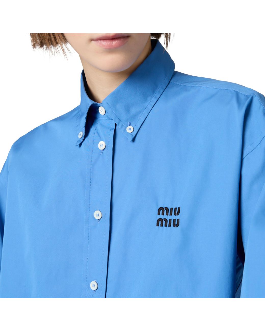 Miu Miu Blue Poplin Shirt