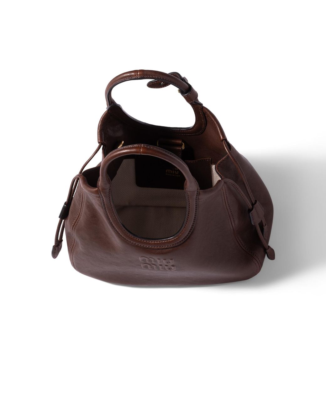 Miu Miu Brown Ivy Nappa Leather Tote Bag