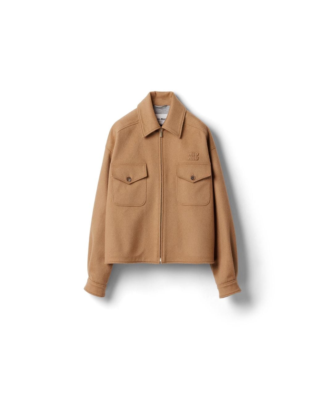 Miu Miu Natural Bonded Camel Hair Blouson Jacket