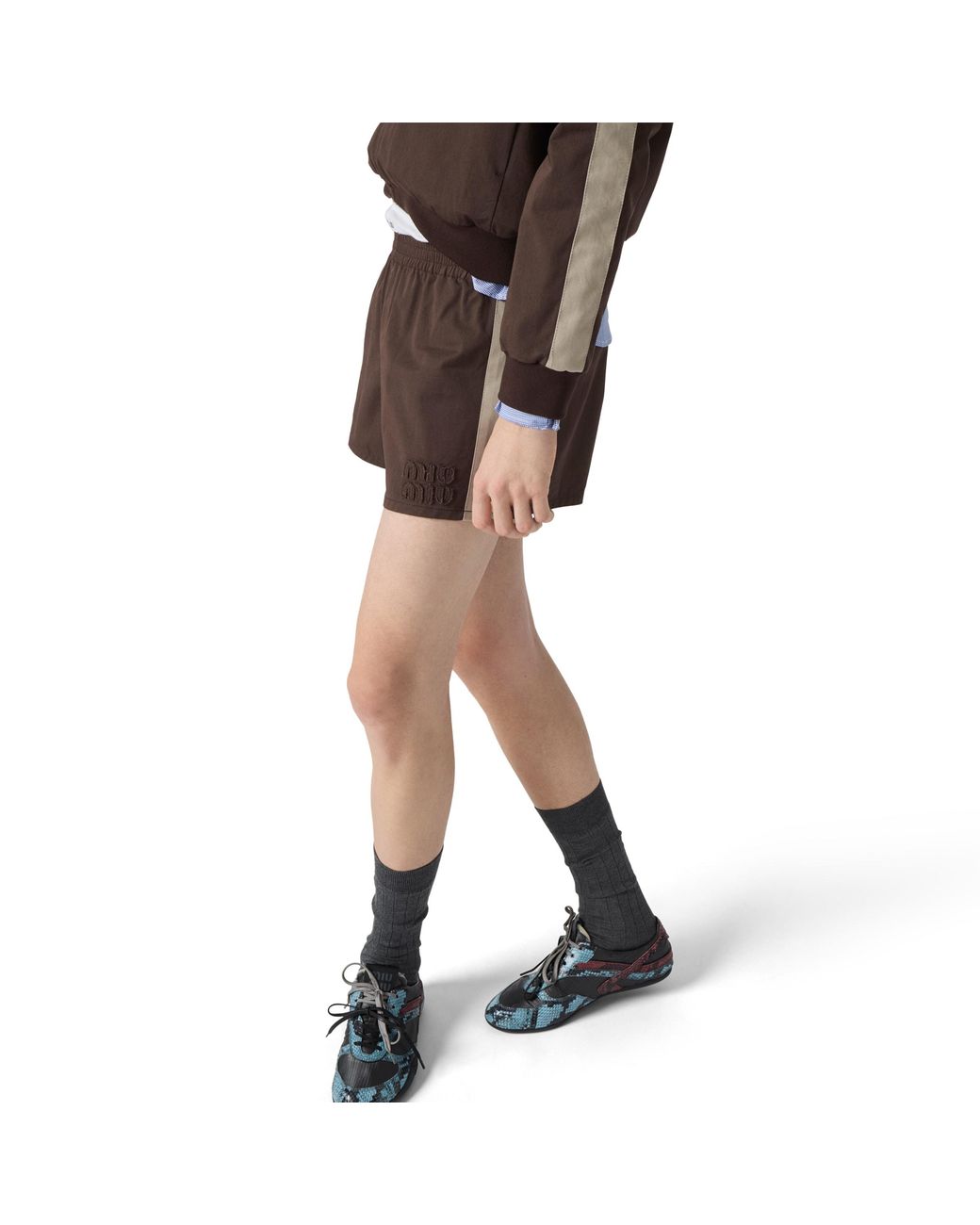 Miu Miu Brown Washed Twill Shorts