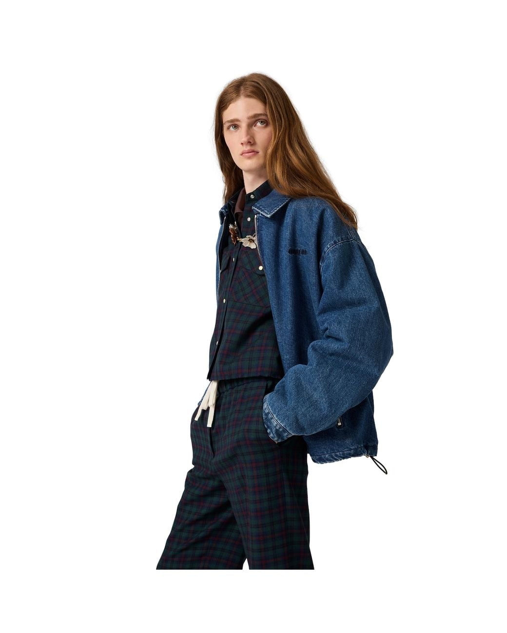 Miu Miu Blue Plaid Shirt