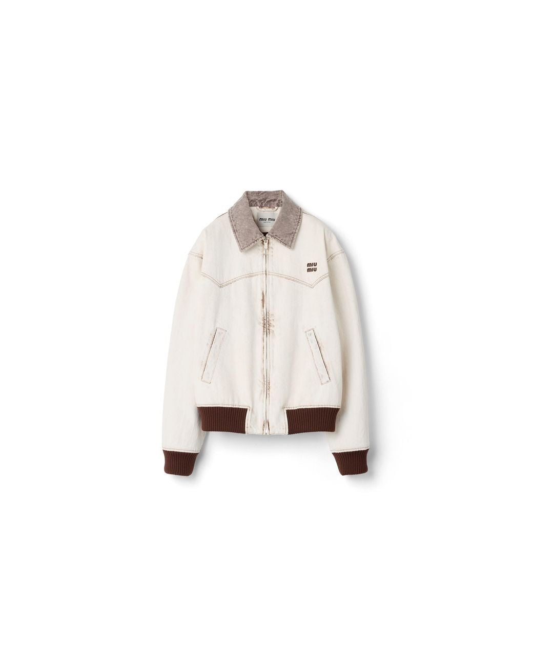 Miu Miu Natural Denim Blouson Jacket