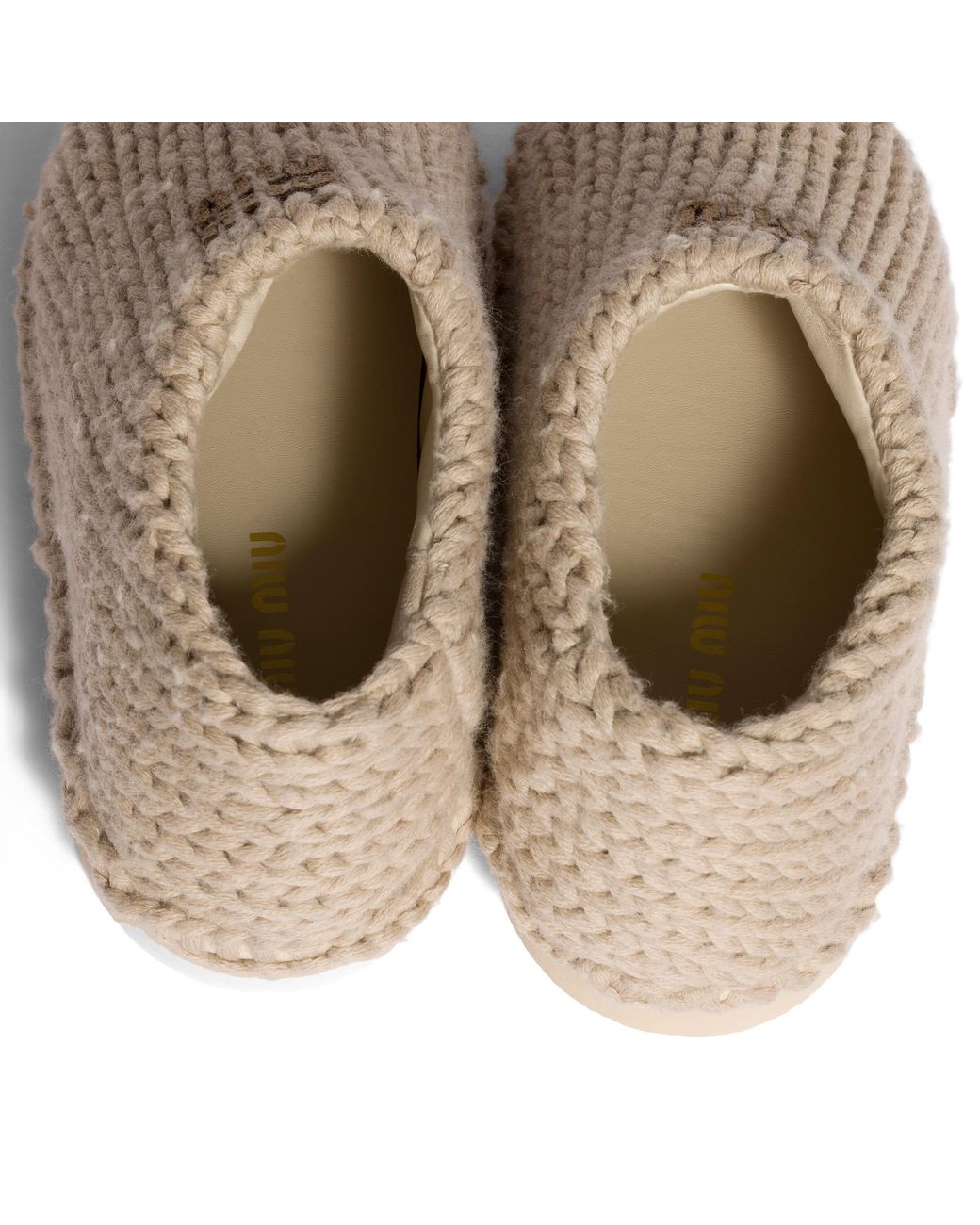 Miu Miu Natural Knit Mules