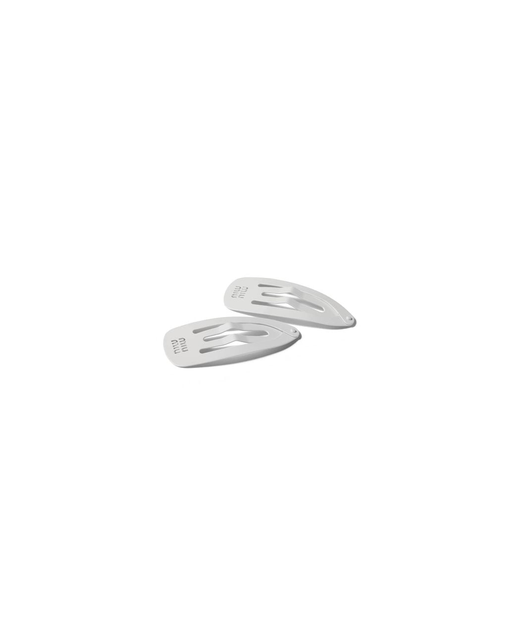 Miu Miu White Metal Hair Clips