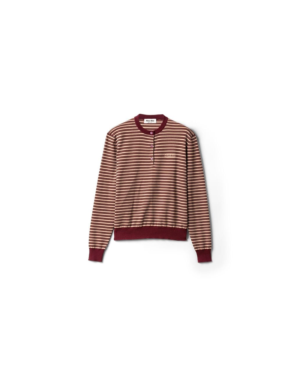 Miu Miu Brown Striped Wool Sweater