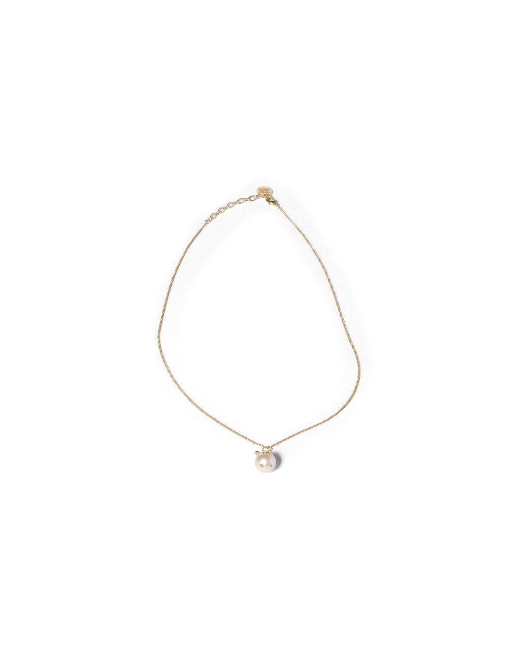 Miu Miu White Metal Necklace With Pendant