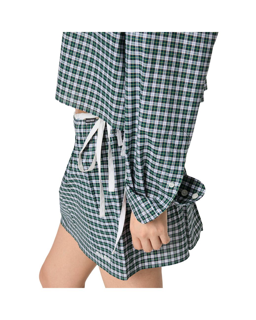 Miu Miu Blue Plaid Shirt