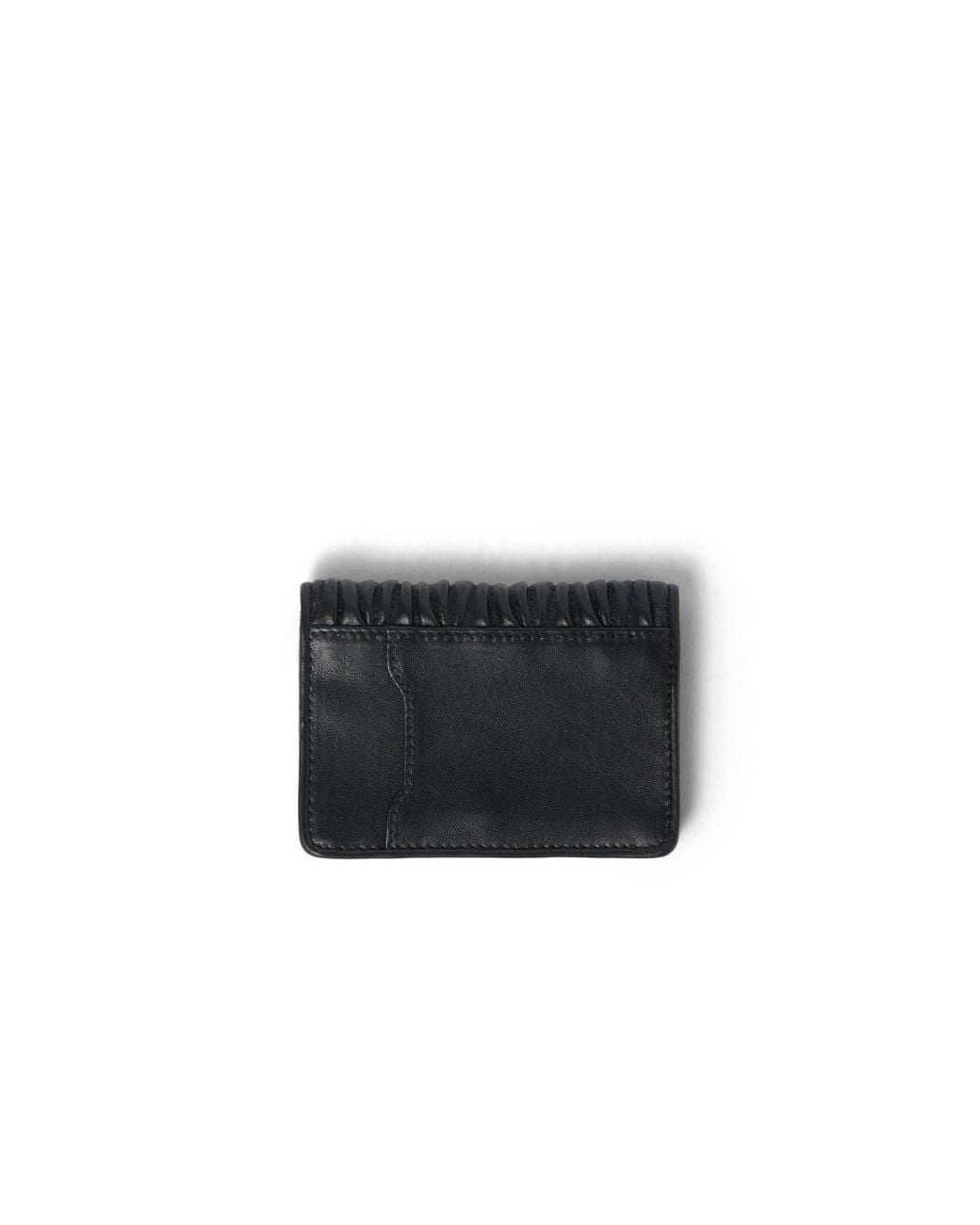 Miu Miu Black Matelassé Nappa Leather Card Holder
