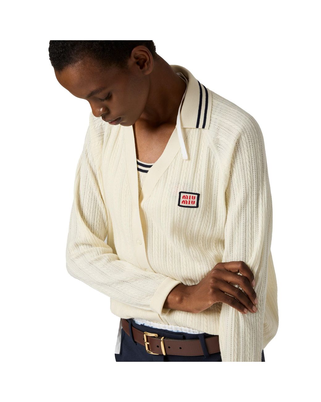 Miu Miu Natural Cashmere Cardigan