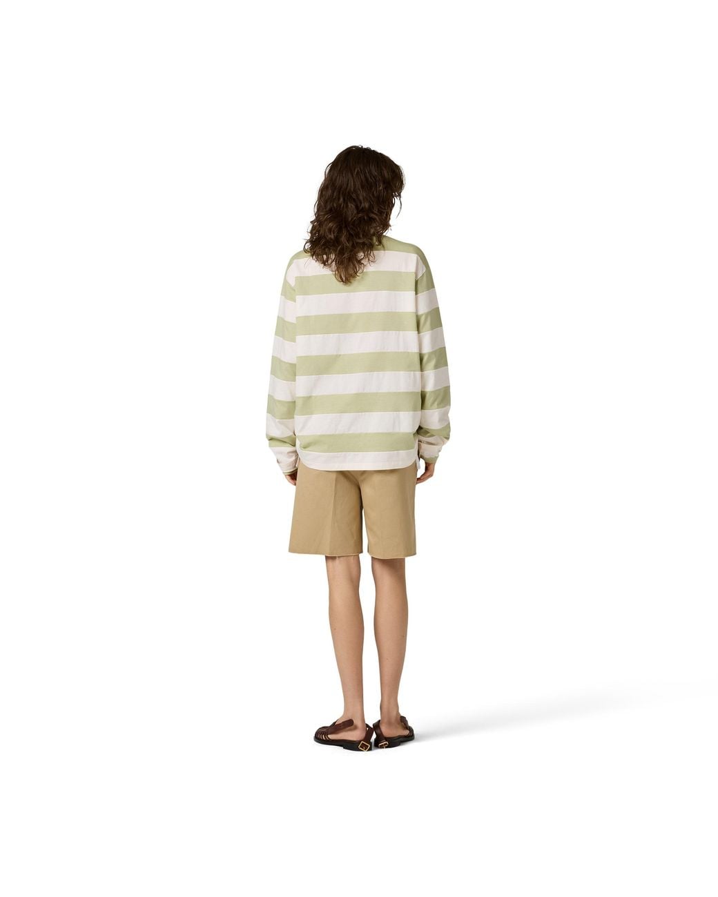 Miu Miu White Striped Jersey Polo Shirt
