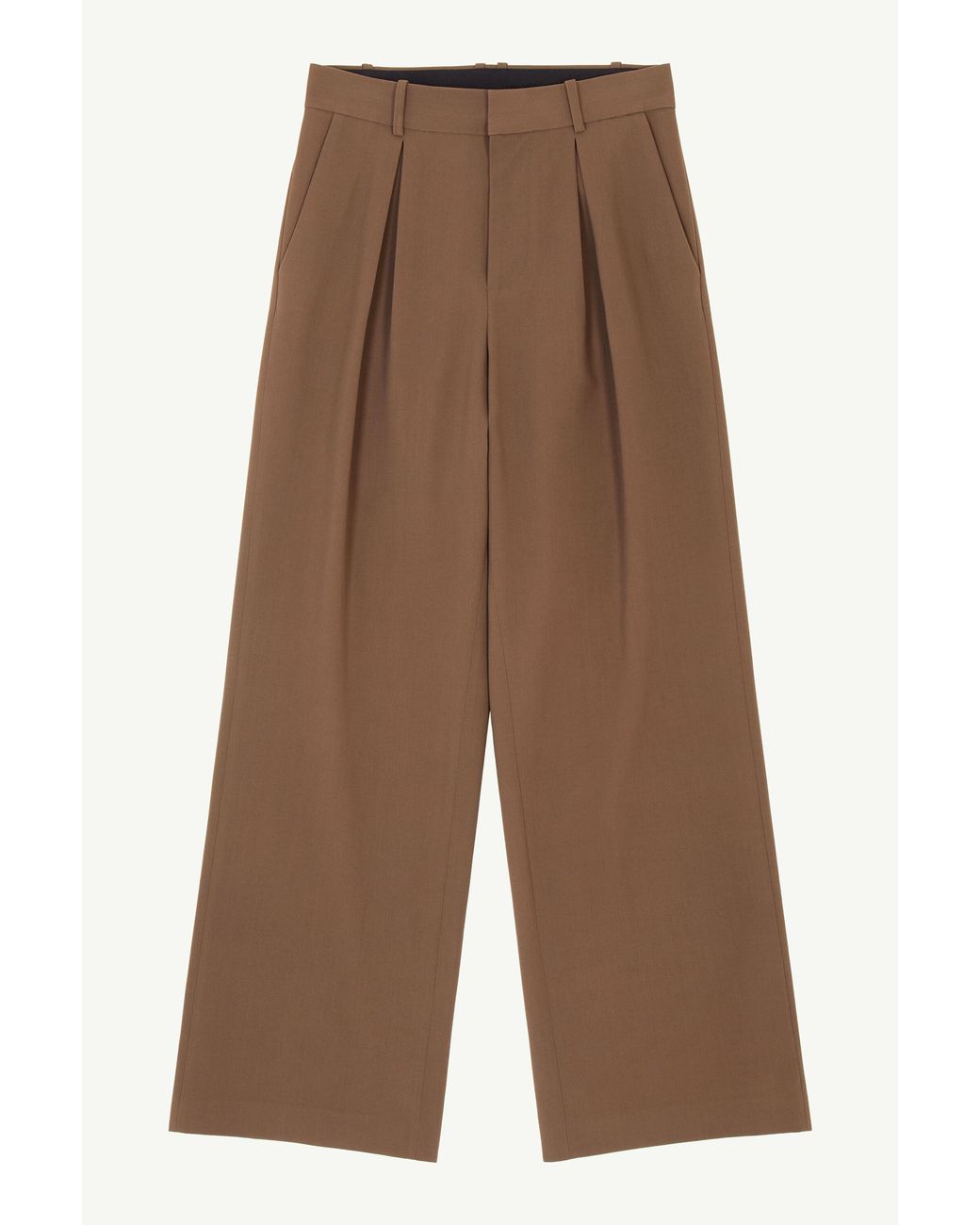 MM6 by Maison Margiela Brown Mannequin Label Wool Blend Pleated Trousers