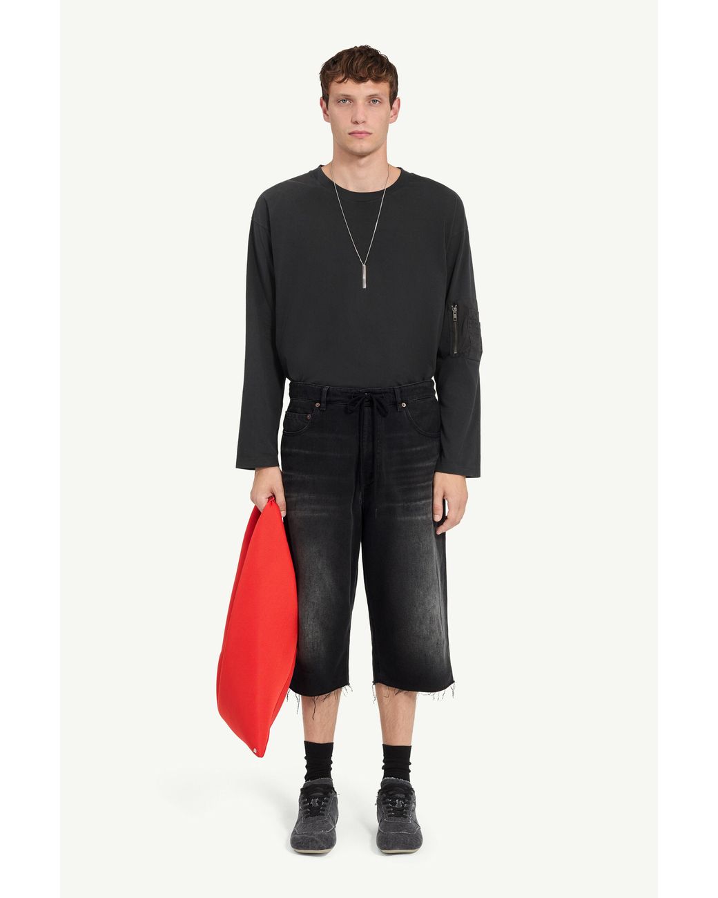 MM6 by Maison Margiela Black Denim Shorts for men