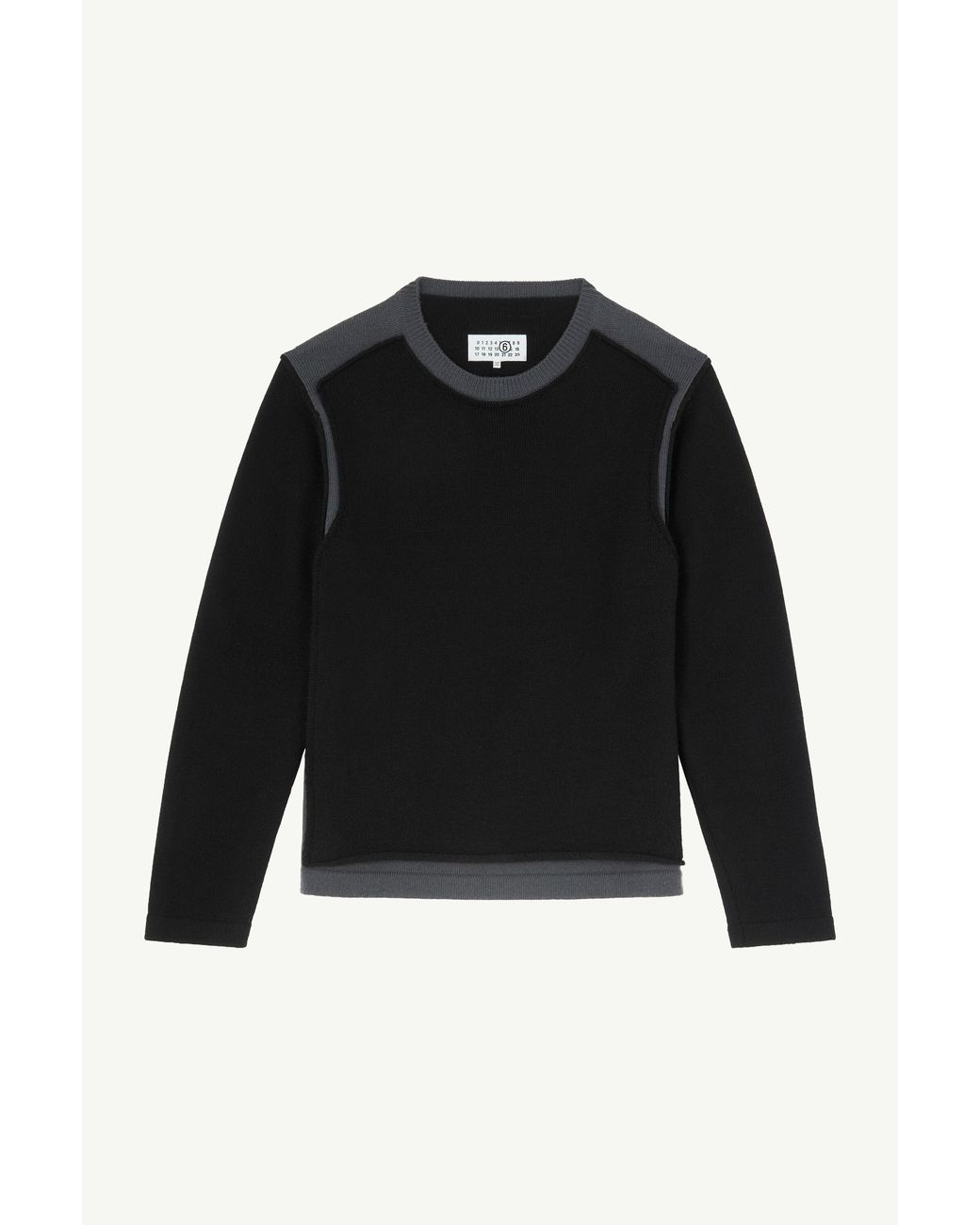 MM6 by Maison Margiela Black Crew Neck Jumper for men