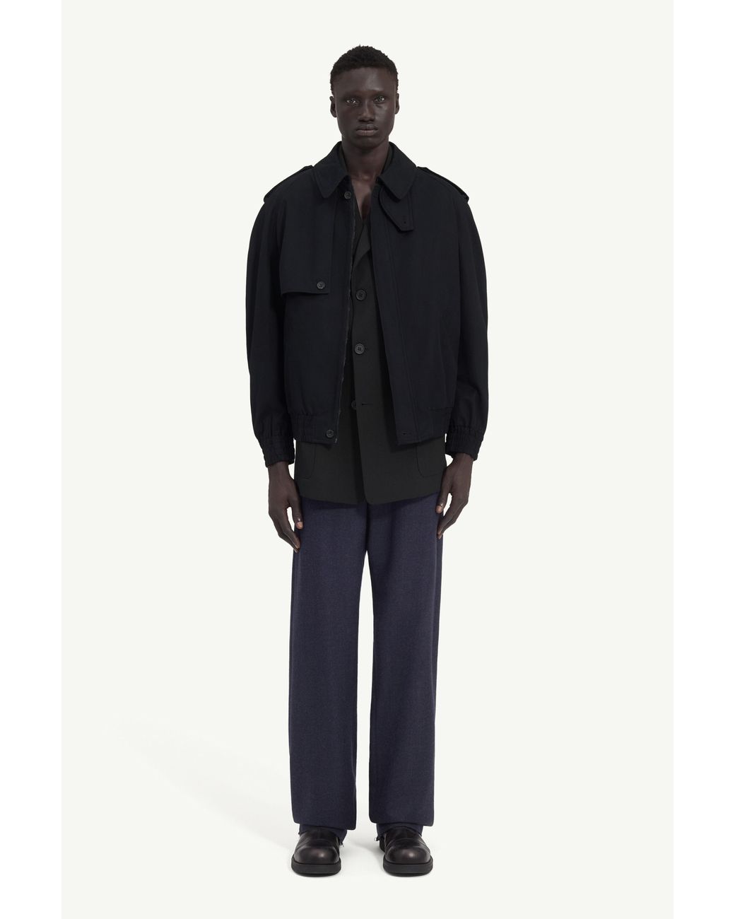 MM6 by Maison Margiela Black Cotton Twill Jacket for men