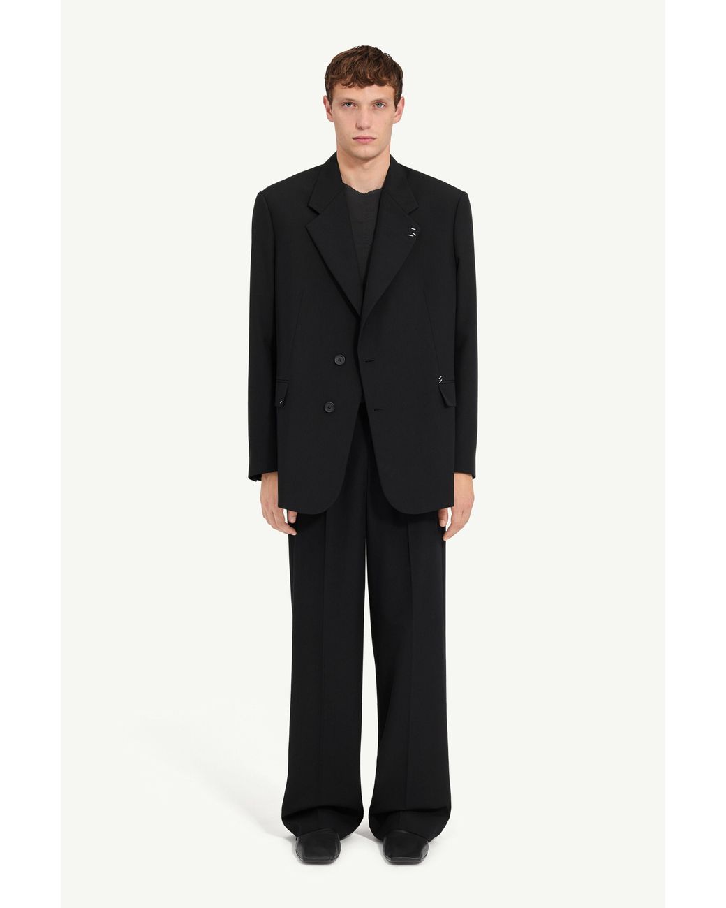 MM6 by Maison Margiela Black Stapled Wool-Blend Jacket for men