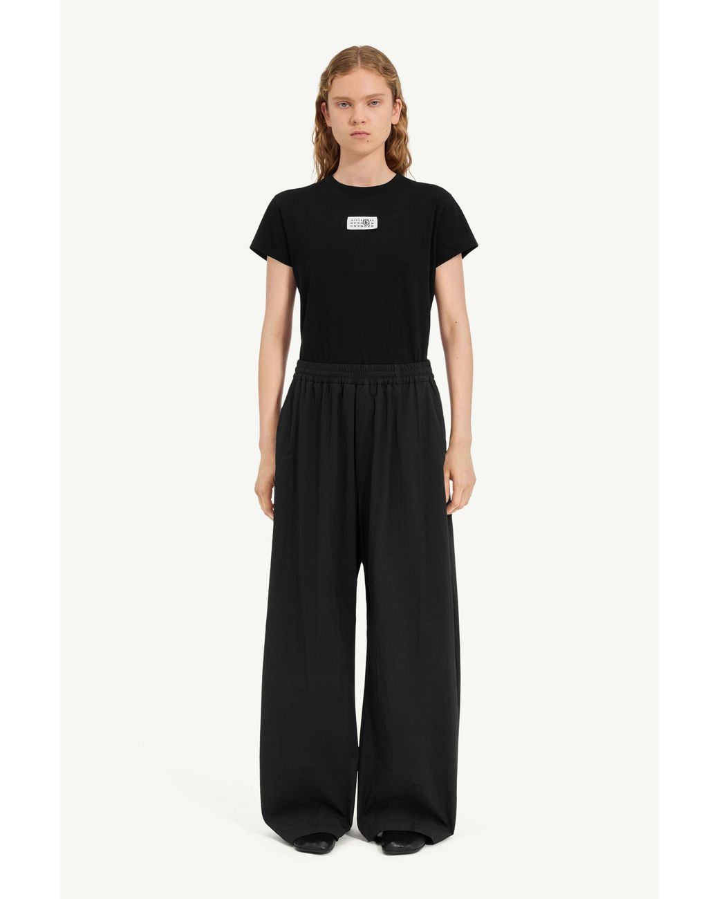 MM6 by Maison Margiela Black Wide-Leg Trousers