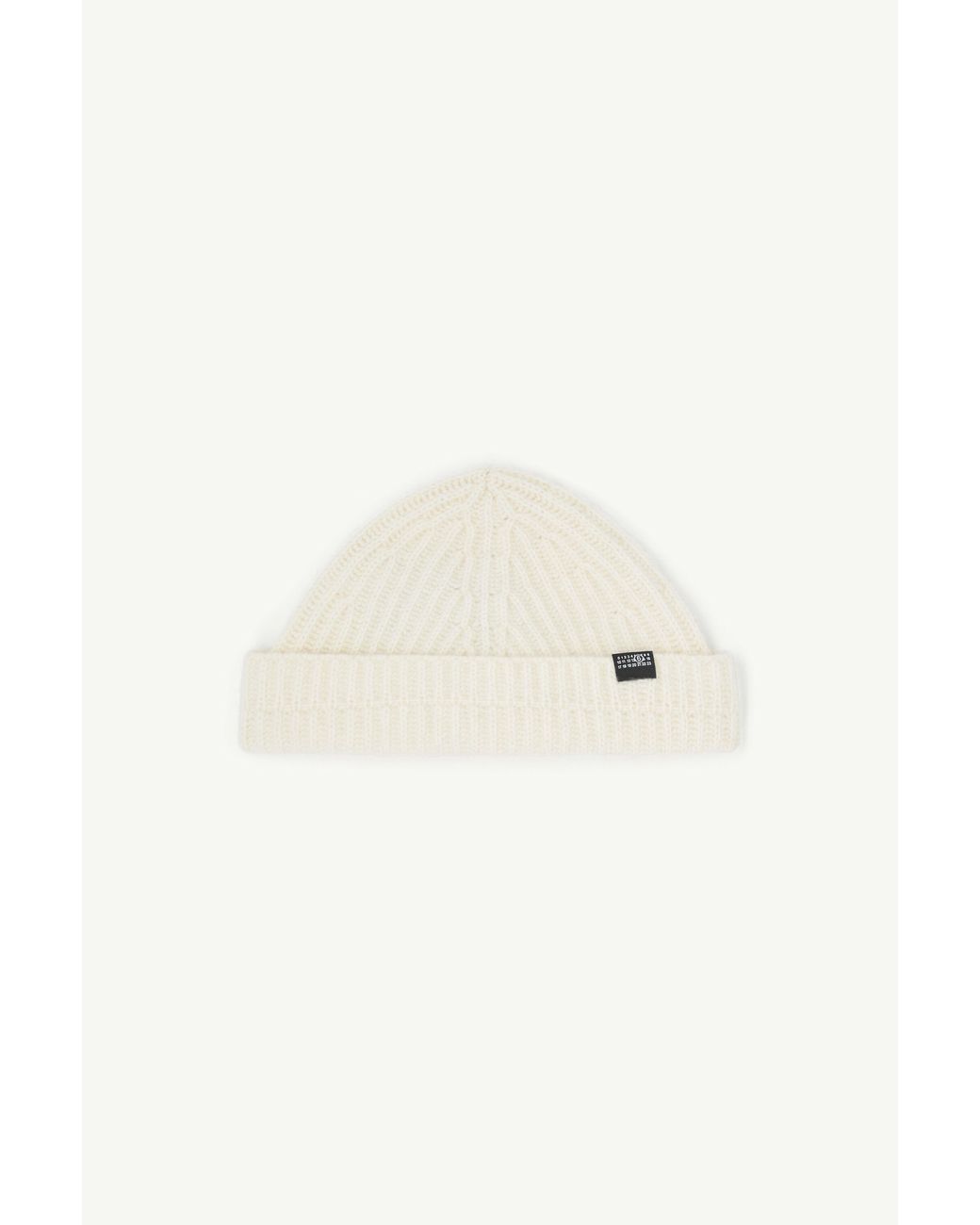 MM6 by Maison Margiela White Numeric Knit Beanie
