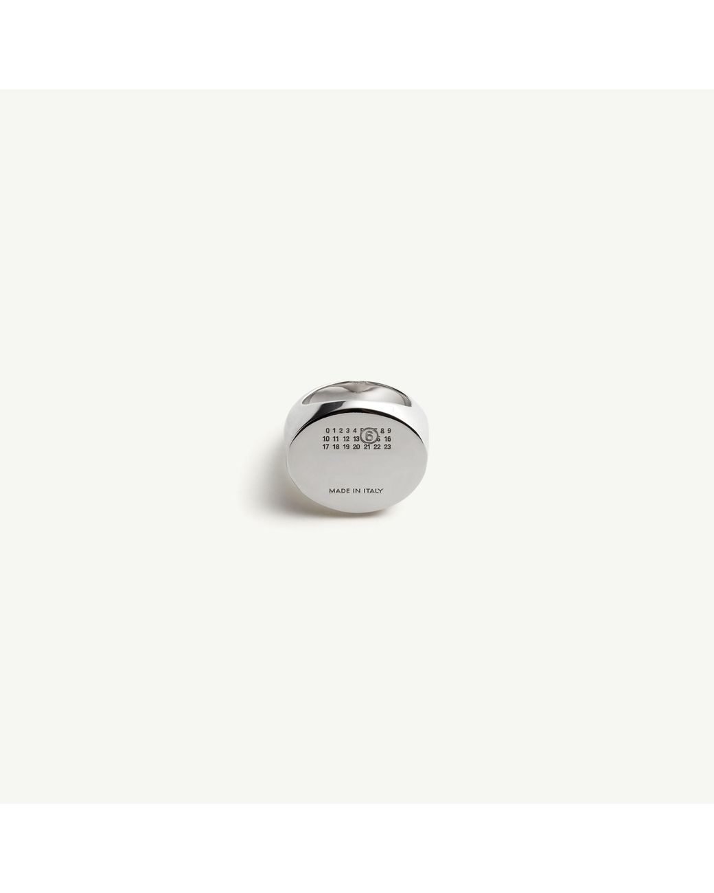 MM6 by Maison Margiela White Numeric Signet Ring