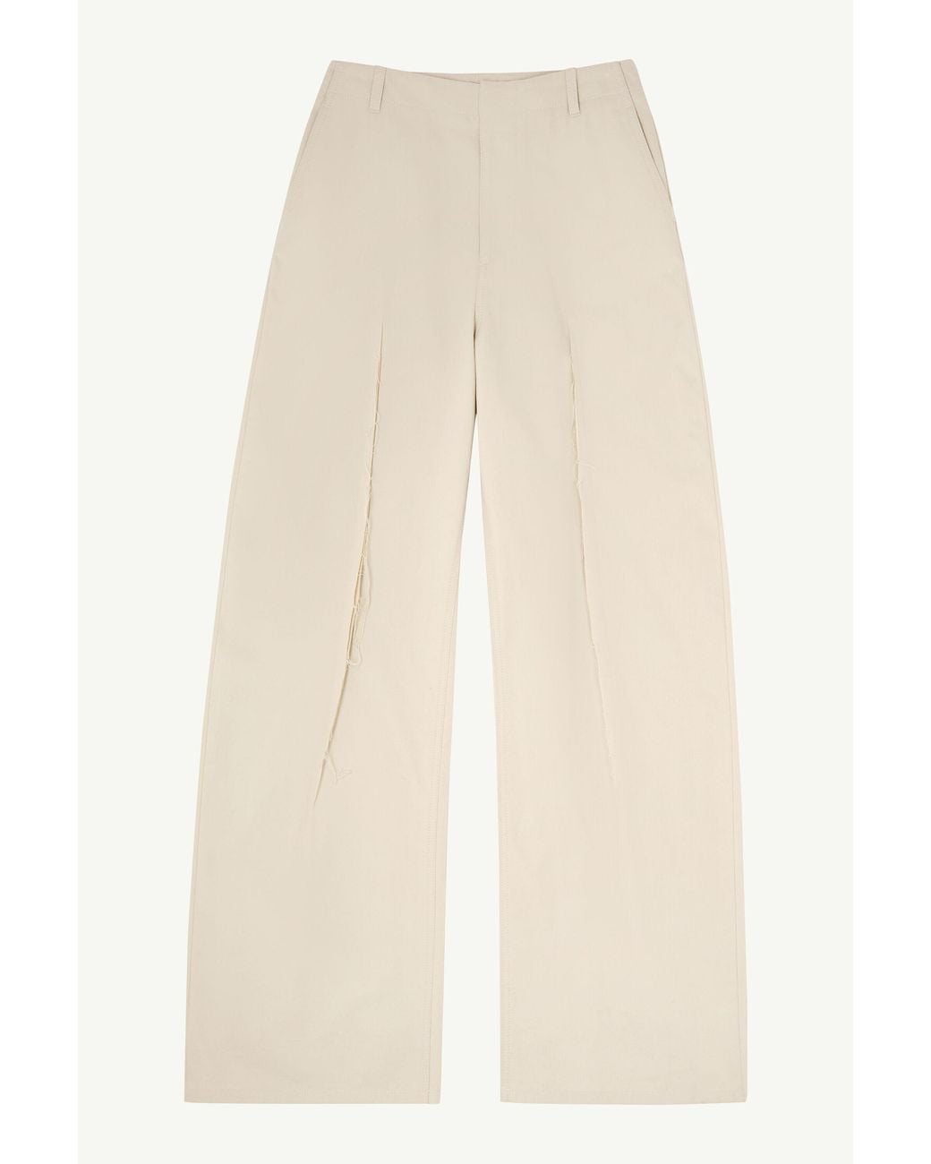 MM6 by Maison Margiela Natural Light Cotton Twill Wide-Leg Trousers