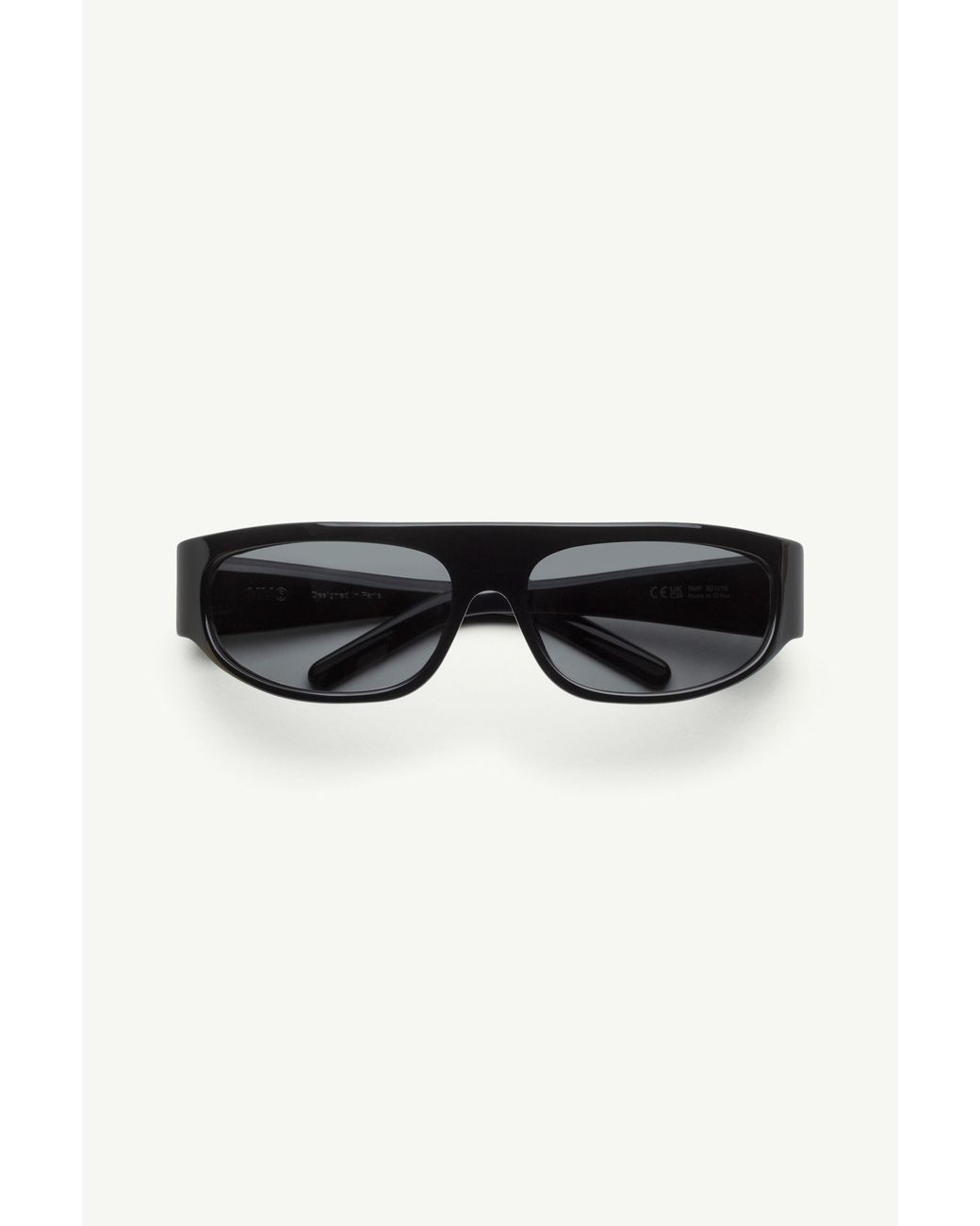 MM6 by Maison Margiela Black Wraparound Sunglasses